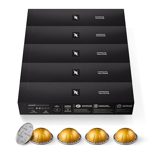 Nespresso Capsules Vertuo, Voltesso, Mild Roast Espresso, 50-Count Espresso Pods, Brews 1.35oz. - Voltesso - 10 Count (Pack of 5)