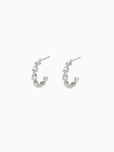 Pear Cut Diamond Hoops