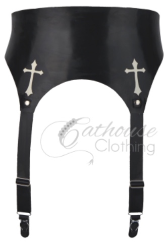 Nun Suspender Belt | XXX-large / Black with white crosses / Inverted crosses