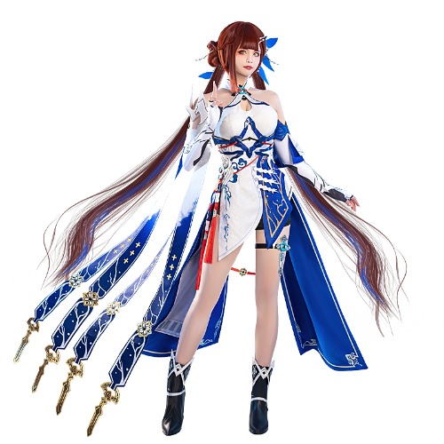 【In Stock】DokiDoki-R Game Honkai Impact 3 Li Sushang Cosplay  Costume / Wig / Shoes Cover Lisushang | Costume Only M-In Stock