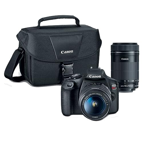 Canon EOS Rebel T7 DSLR Camera | 2 Lens Kit with EF-S 18-55mm + EF-S 55-250mm f/4-5.6 IS STM Lens, Black