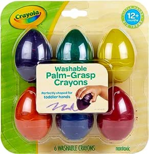 Crayola My First Palm Grip Crayons, Toddler Crayons, Coloring Gift, 6 Count, Assorted Colors - 6 Count (Pack of 1)