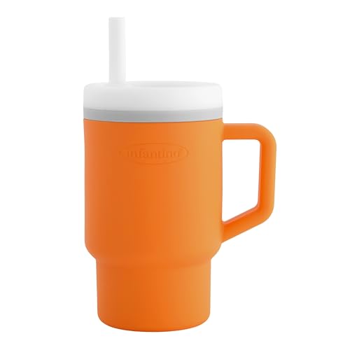 Infantino My 1st Tumbler – Adorable Miniature Tumbler with Toddler-Friendly Straw and Handle, Encourages Hydration, Easy to Clean, 9 fl. oz, Creamsicle - Creamsicle