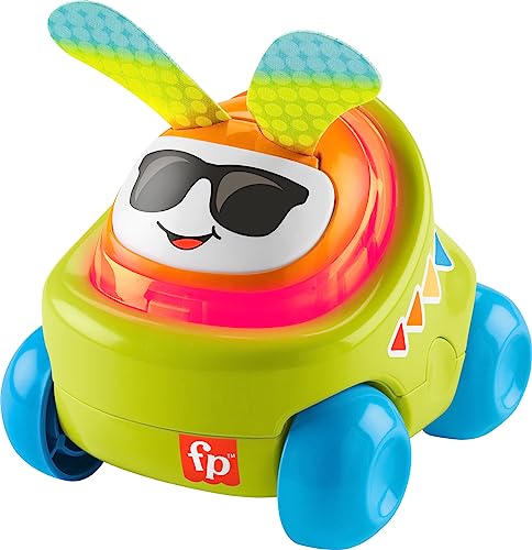 Fisher-Price Baby Learning Toy DJ Buggy Push-Along Car with Lights & Music for Developmental Play Infants Ages 9+ Months - Green Buggy