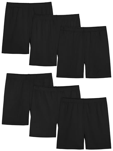 FEOEOR 6 Pack Girls Bike Shorts Cartwheel Shorts Toddler Biker Under Dress Dance Multi-Color Kids Shorts Girls Clothes - 2-3T - Black