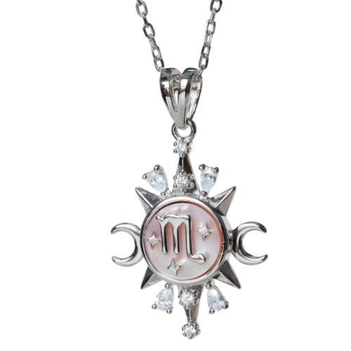 Celestial Horoscope Pendant - Scorpio - Silver