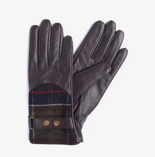 Barbour Tartan Leather Gloves ♡