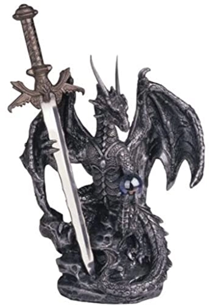 StealStreet SS-G-71329 Dragon Collection with Sword Collectible Fantasy Decoration Figurine