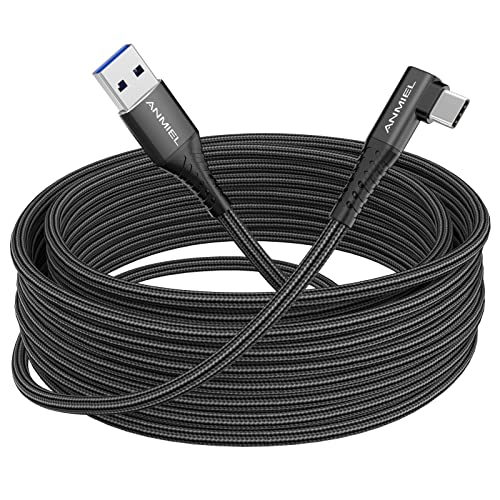 ANMIEL Compatible for Oculus Quest 2 Link Cable 5M, VR Headset Cable for Oculus Quest 2 / Quest 1, USB 3.0 Type A to C High Speed Data Transfer Charging Cord for Gaming PC - Black