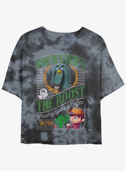 Nintendo Animal Crossing Brewster's Cafe Tie-Dye Womens Crop T-Shirt