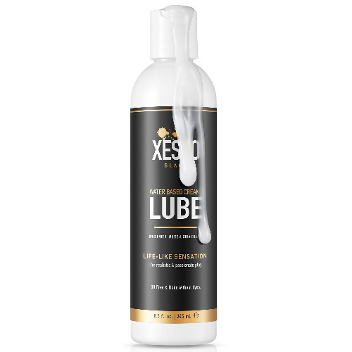 Waterbased Creamy White Lube, Unscented 8 fl.oz. Long-Lasting Gel Glide for Sensitive Skin, Women & Men & Couples, Massage, Slippery, Made in US