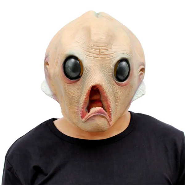 CreepyParty Costume d'halloween Fête Masque de Tête Humaine de Latex Extraterrestre Alien