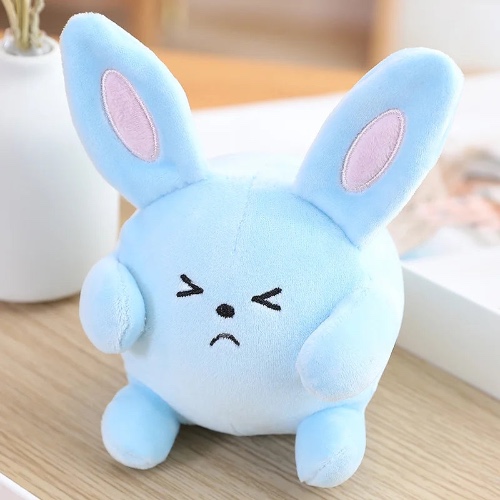 Stress-relieving Rabbit Plush Toy - Blue / 14cm