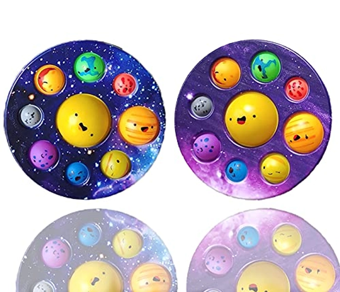 2pack Planet Toys Simple Bubble Dimple Fidget Popper, Planets for Kids Solar System Toys, Simple Bubble Dimple Fidget Toys for Kids Stress Relief Anti-Anxiety ADHD