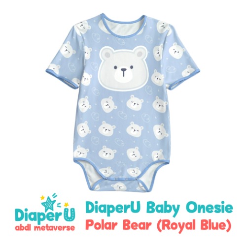 ABDL Onesie - Polar Bear (Royal Blue) | M / White