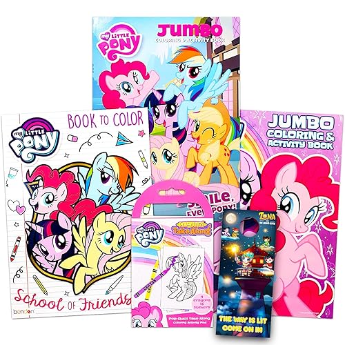 My Little Pony Coloring Book Super Set - Bundle with 4 My Little Pony Books Filled with Games, Puzzles, Stickers and Coloring Activities | MLP Party Supplies