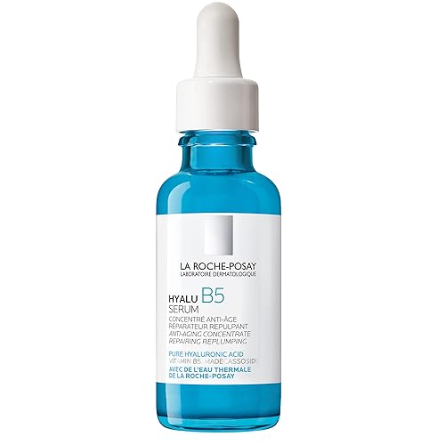 La Roche-Posay Hyalu B5 Pure Hyaluronic Acid Serum for Face, Vitamin B5 + Hyaluronic Acid + Madecassoside, Hydrating Serum Visibly Plumps Skin, Sensitive Skin Safe, Anti Aging, Oil-Free - 1.01 Fl Oz (Pack of 1)