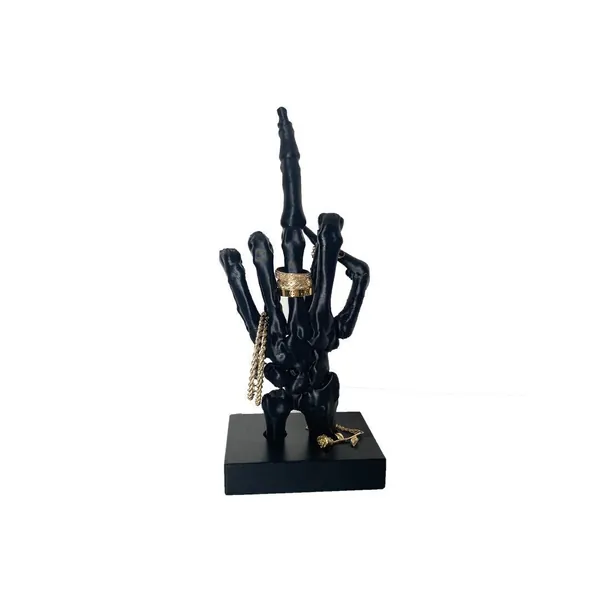 Middle Finger Statue, Fuck You Skeleton Hands, Ring Tree, Jewellery Organizer, Gothic, Middle Finger Gesture, Father's Day Gift