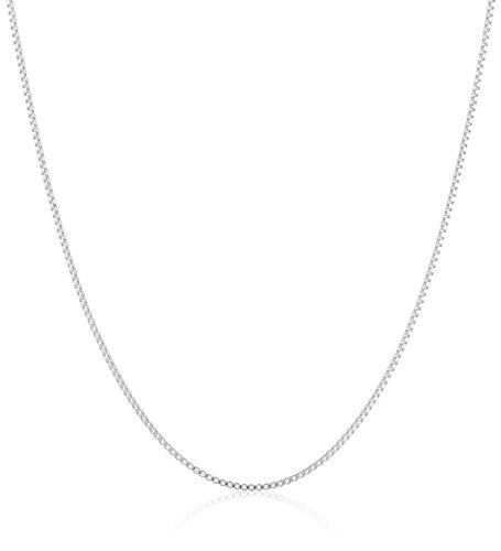 Sterling Silver Thin 0.6mm Box Chain Necklace - 20 Inches