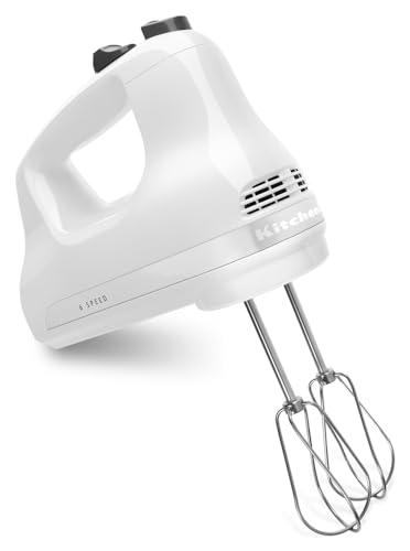 KitchenAid KHM512WH 5-Speed Ultra Power Hand Mixer, White, 8x7x5 - White - 5 Speed