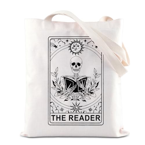 The Reader Book Sleeve Tarot Card Reader Inspired Book Cover Bookish Gift Book Lovers Gift Reading Gift Gothic Romance Gift Skeleton Zipper Pouch (CA-TheReaderToteBagS) - CA-TheReaderToteBagS