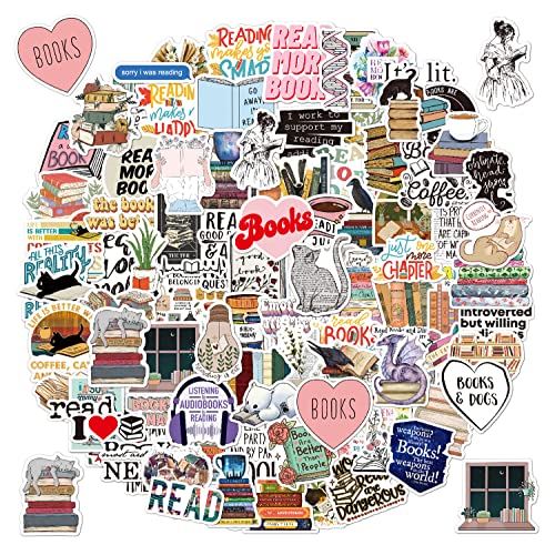 100PCS Love Reading Stickers, Bulk Book Stickers Packs for Kindle, Water Bottle, Phone, Bookish, Journaling, Scrapbook, Vinyl Waterproof Inspirational Decals for Kids Teens Adults