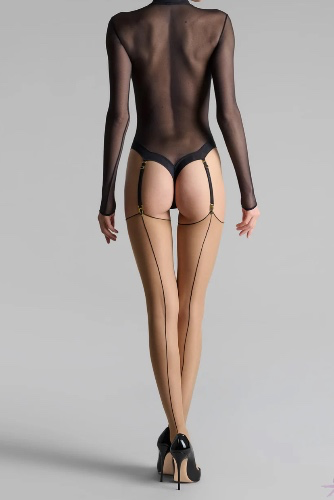 Maison Close Seamed Stockings | Nude / Large (5'5" - 5'9")