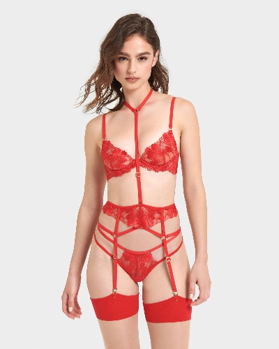 Colette Suspender Harness Red | Red / 10