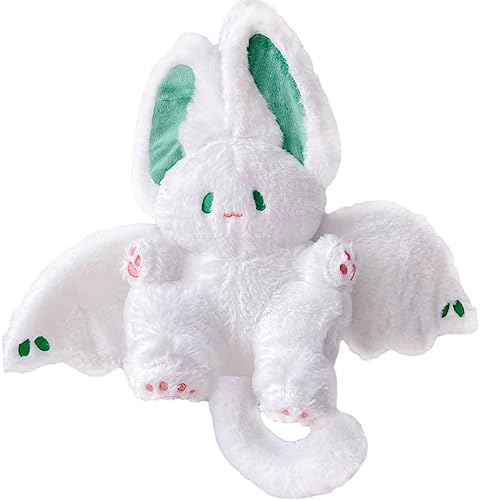 Toaje Creative Bat Rabbit Plush Toys Adorable Bat Bunny Stuffed Animal Pillow Soft Bat Bunny with Wings Plushie Dolls Gifts for Adults Kids Girls Boys (White, 13.8 inch) - 13.8 inch - White