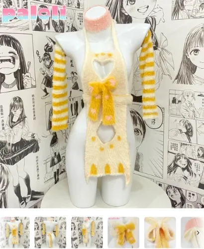 Orange cat fluffy Lingerie