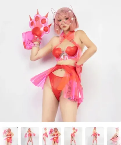 Rave-cat lingerie set
