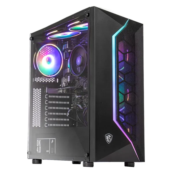 MXZ Desktop Gaming Computer Home&Office PC R5 5600G,16GB DDR4 3200, 500G NVME SSD，6 RGB Fans, WiFi & Win 10 Pro 64-bit Ready(Ryzen 5 5600G)