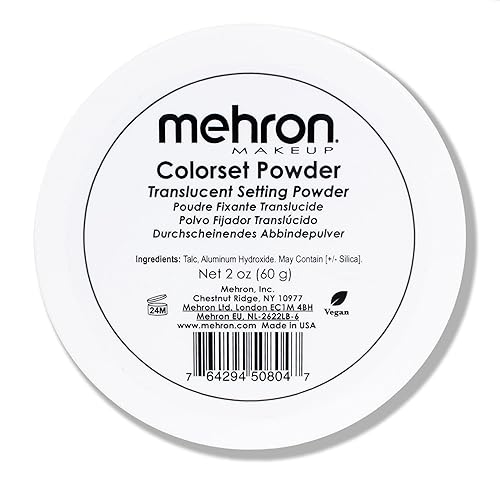Mehron Makeup Colorset Powder | Translucent Powder Setting Powder | Face Powder For Special Effects, Halloween, & Film 2 oz (60 g) - 2 Ounce (Pack of 1)