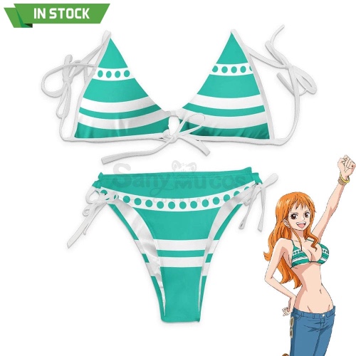 【In Stock】Anime One Piece Cosplay Nami Bikini Swimsuit Cosplay Costume - S