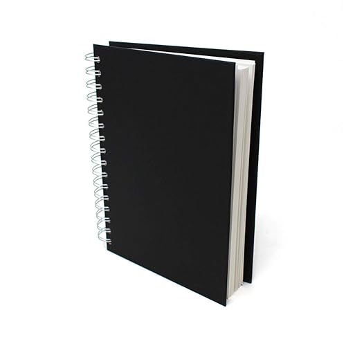 Artway Studio – Spiral Bound A5 Sketchbook – Portrait - 96 Sides/48 Pages of 170gsm Cartridge Paper – Black Hardback Sketchbook - A5 Portrait