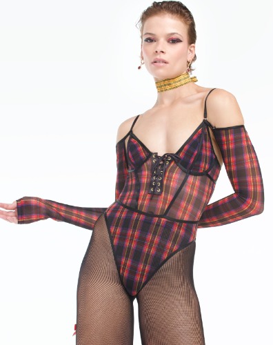 Betsey Johnson Sheer Sculpt Convertible Sleeve Bodysuit | Silky Mesh (Betsey) | S / Betsey