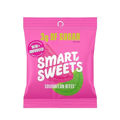 SmartSweets Sourmelon bites, Low Sugar Gummy Candy (3g), Low Calorie (130), Gluten-Free -1.8oz (Pack of 12) Packaging may vary - Sourmelon Bites - 1.8 Ounce (Pack of 12)