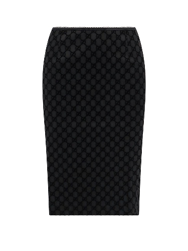 Silk skirt with all-over GG logo - M