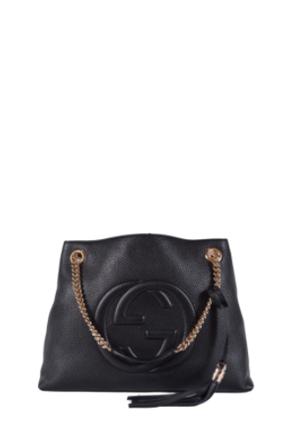 Soho GG shoulder bag in Black Leather - OS