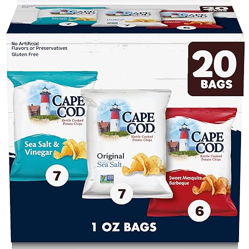 Cape Cod Potato Chips Variety Pack, 1 Oz, (Pack of 20) - Variety Pack - 1 Ounce (Pack of 20)