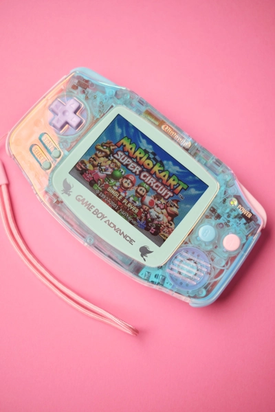Custom Nintendo Gameboy Advance GBA Console IPS Backlit Screen Clear Iridescent Game Boy Pearl Shell
