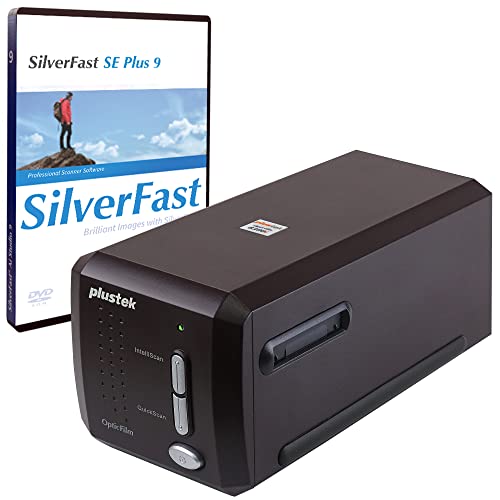 Plustek OpticFilm 8300i SE - Scanner à Rayures et Diapositives négatives de 35 mm avec Augmentation de la Vitesse de numérisation de 38%, Bundle SilverFast SE Plus 9 + QuickScan Plus