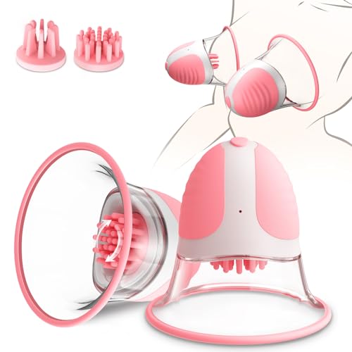 Nipple Toy Clamps, Strong Sucking Stimulator Massager with 10 Vibrator Rotation Modes, Rechargeable Adult Sex Toys for Women Couples Pleasure