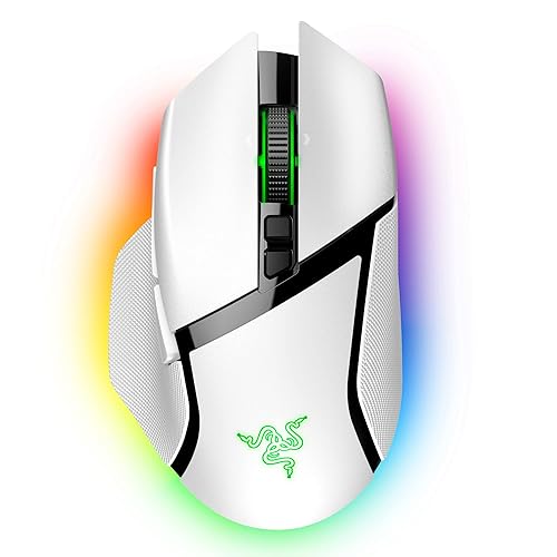 Razer Basilisk V3 Pro Customizable Wireless Gaming Mouse: Fast Optical Switches Gen-3 - HyperScroll Tilt Wheel - Chroma RGB - 11 Programmable Buttons - Focus Pro 30K Optical Sensor - White - White - V3 Pro - Wireless - Mouse