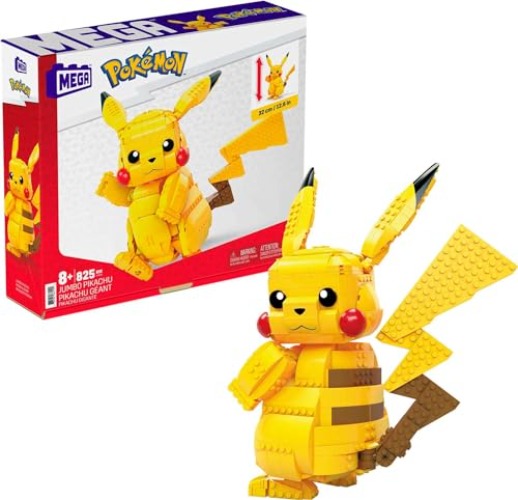 MEGA Pokémon Action Figure Building Toy Set for Kids, Jumbo Pikachu with 806 Pieces, 12 Inches Tall, Age 8+ Years Old - Jumbo Pikachu