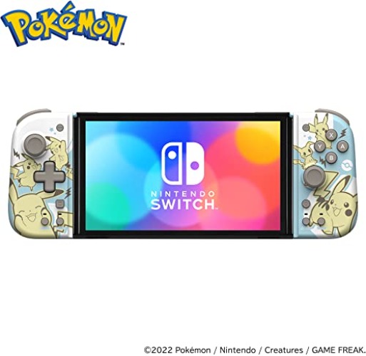 HORI Nintendo Switch Split Pad Compact (Pikachu & Mimikyu) - Ergonomic Controller for Handheld Mode - Officially Licensed by Nintendo & Pokémon - Multicolor - (Pikachu & Mimikyu)
