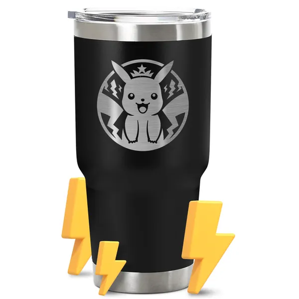 Age of Sage Pika Electric Mouse Stainless Steel Insulated Tumblers - Tea, Wine or Coffee Travel Mug, Cute Gifts for Men or Women, 30 oz