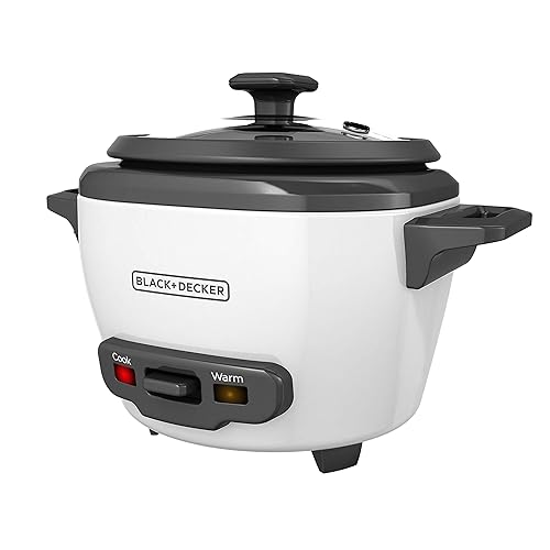 BLACK+DECKER 3-Cup Rice Cooker, 1.5-cup Uncooked Rice, 3 Cups Cooked, Steaming Basket, Removable Non-Stick Bowl, One Touch - 3-cup - rice cooker