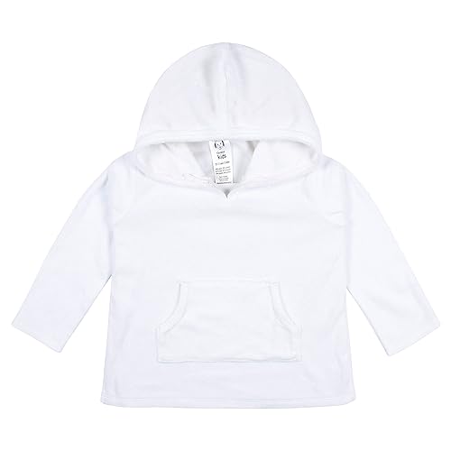Gerber Baby Girls' Toddler Hooded Kangaroo Pocket Terry Cover Up - 6-9 Months - White