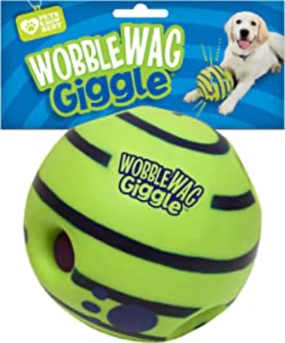 Wobble Wag Giggle Ball, Interactive Dog Toy, Fun Giggle Sounds When Rolled or Shaken, Pets Know Best, As Seen On TV - Original